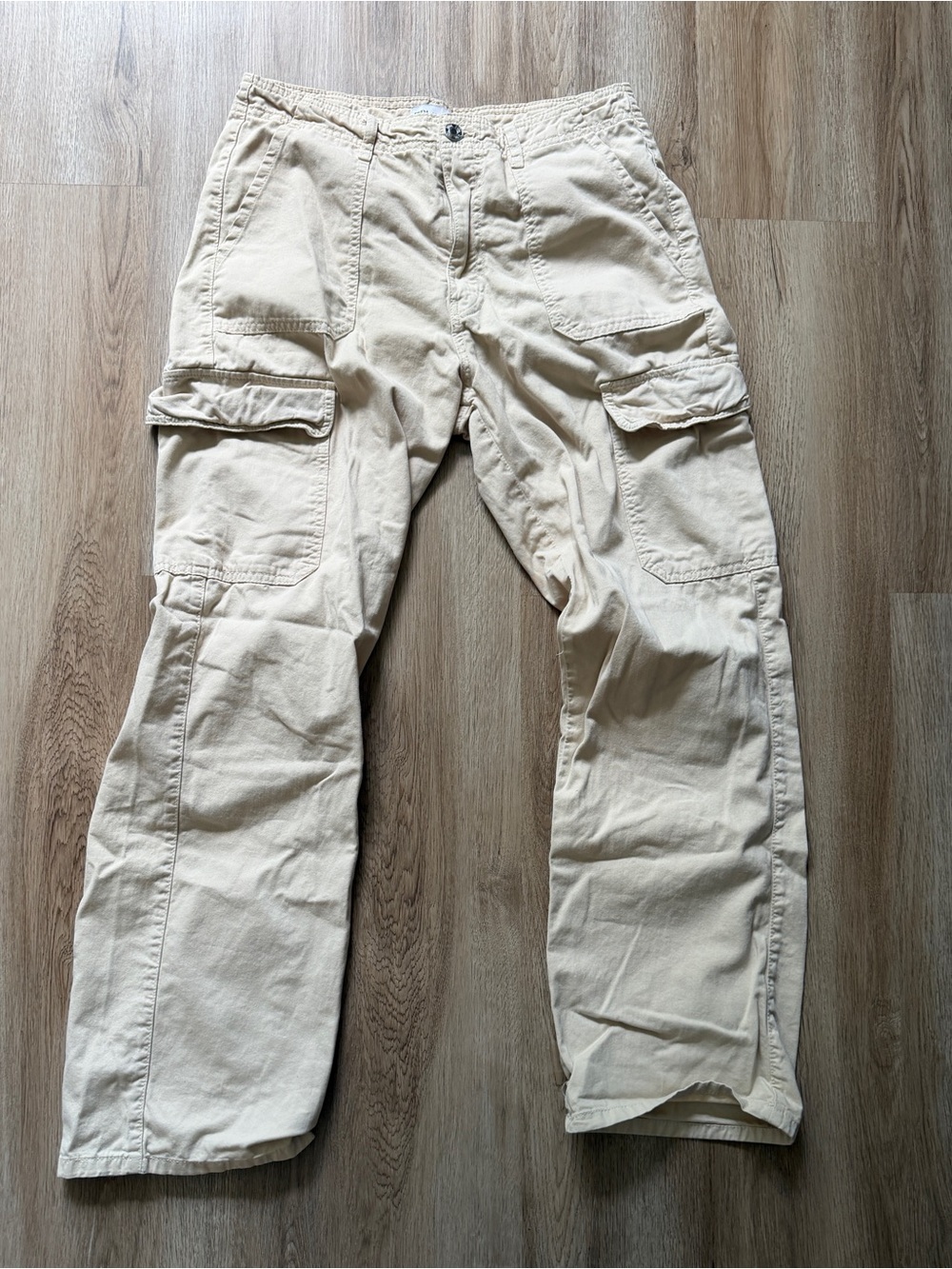 Zara cargo pants in cream & tan, size 10
